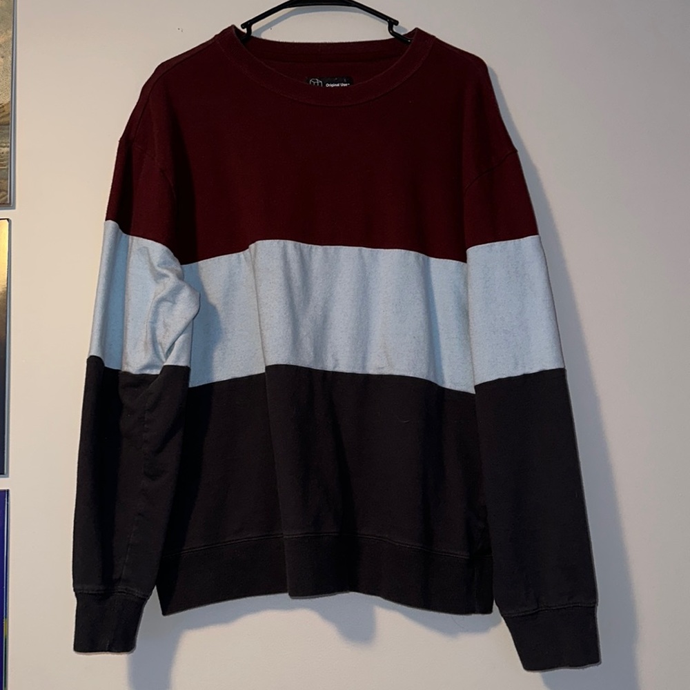 Red - Light Blue - Grey | Striped Long Sleeve Shirt
